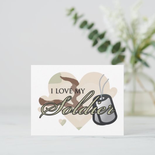 Camouflage Heart Postkarte (Stehend Vorderseite)