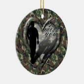Camouflage Heart - Vermisste Frau (w/Text) Keramik Ornament (Rechts)