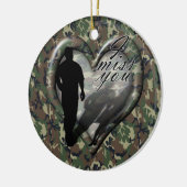 Camouflage Heart - Vermisste Frau (w/Text) Keramik Ornament (Links)