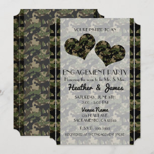 Camouflage Hearts Camouflage Verlobung Dusche Part Einladung