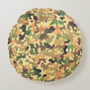Camouflage Herbst Rundes Kissen