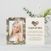 CAMOUFLAGE-HERZ-ABSCHLUSS-FOTO-MITTEILUNG LADEN EINLADUNG (Stehend Vorderseite)