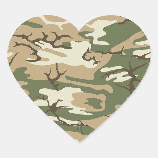 Camouflage Herz-Aufkleber (Vorderseite)