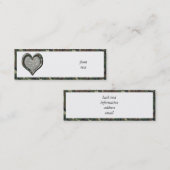 Camouflage Herz - Holz Mini Visitenkarte (Vorne/Hinten)