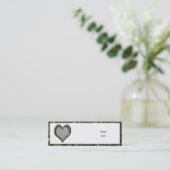 Camouflage Herz - Holz Mini Visitenkarte (Stehend Vorderseite)