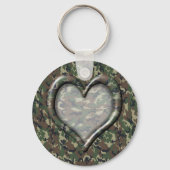 Camouflage Herz - Holz Schlüsselanhänger (Vorderseite)