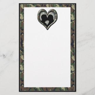 Camouflage Herz mit Kissing Couple Briefpapier