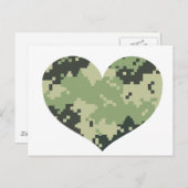 Camouflage Herz Postkarte (Vorne/Hinten)