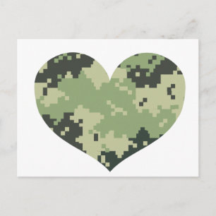 Camouflage Herz Postkarte