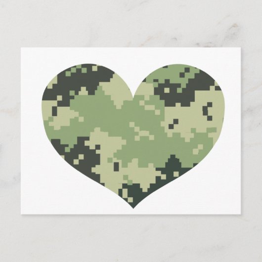 Camouflage Herz Postkarte (Vorderseite)