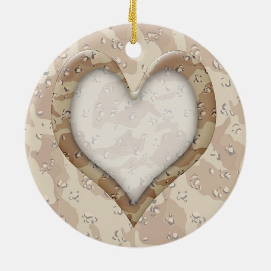 Camouflage Herz - Wüste Keramik Ornament (Hinten)