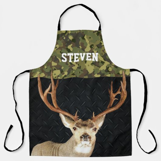 Camouflage Hirschjagd Name Sport im Freien Schürze (Vorderseite)