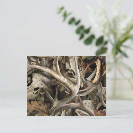 Camouflage Hirschschädel Postkarte (Stehend Vorderseite)