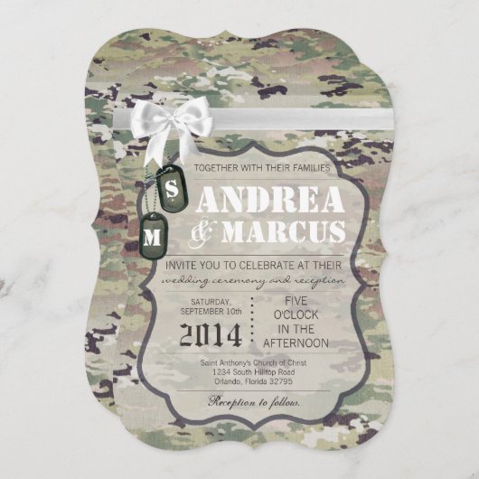 Camouflage-Hochzeits-Einladung der 12x18 Einladung (Vorne/Hinten)
