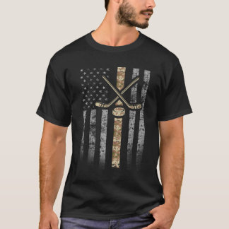 Camouflage Hockey Flag Military Hockey Wüste Camou T-Shirt