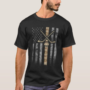Camouflage Hockey Flag Military Hockey Wüste Camou T-Shirt