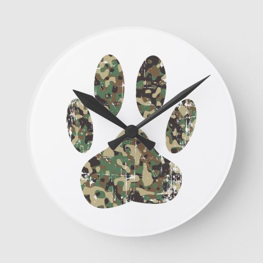 Camouflage-Hundepflaster drucken Runde Wanduhr (Vorderseite)