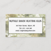 Camouflage Hunting Club Stag's Head Visitenkarte (Rückseite)