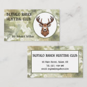 Camouflage Hunting Club Stag's Head Visitenkarte (Vorne/Hinten)