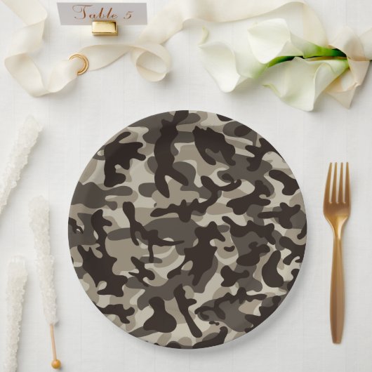 Camouflage im nahen Viertel Pappteller (Hochzeit)