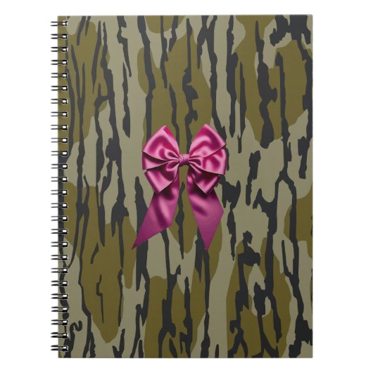Camouflage in der Bottomasse Niedlich rosa Bow Rib Notizblock (Vorderseite)