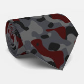 Camouflage in dunkelrot, grau und schwarz krawatte (Gerollt)