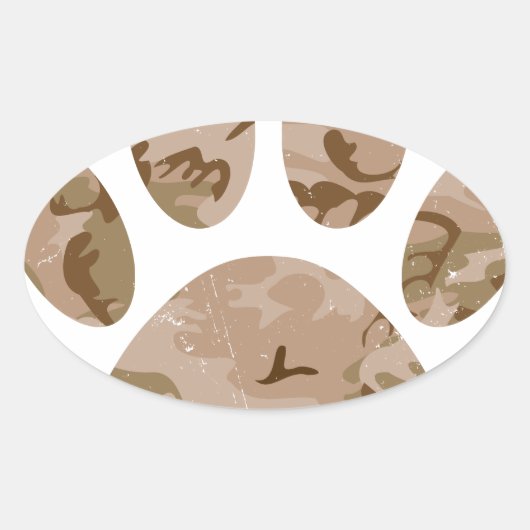 Camouflage in Not Ovaler Aufkleber (Vorderseite)