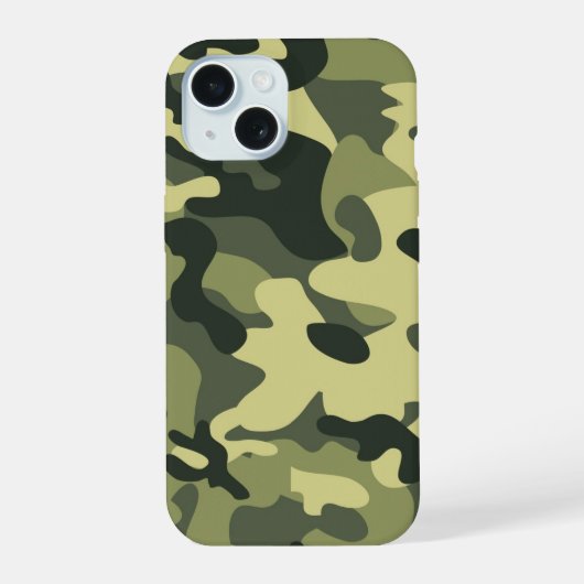 Camouflage iPhone 15 Hülle (Rückseite)