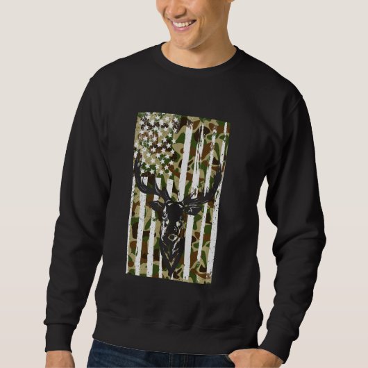 Camouflage Jagd Camouflage Us Flag Hirsch Camoflag Sweatshirt (Vorderseite)
