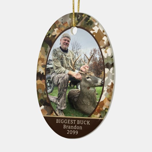 Camouflage Jagd ein Foto Custom Personalisiert Keramik Ornament (Links)