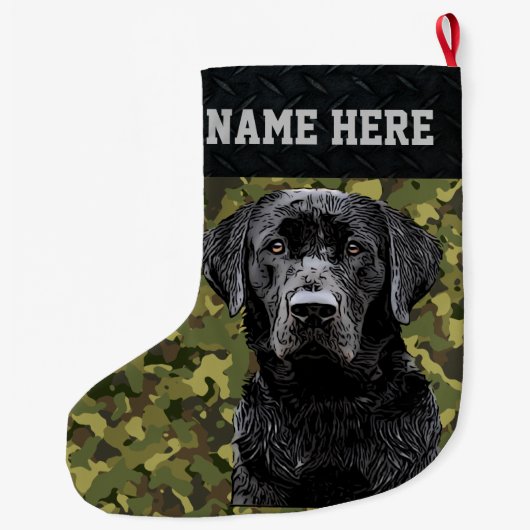 Camouflage Jagd Hunde Haustier oder Jäger Große We Großer Weihnachtsstrumpf (Rückseite)