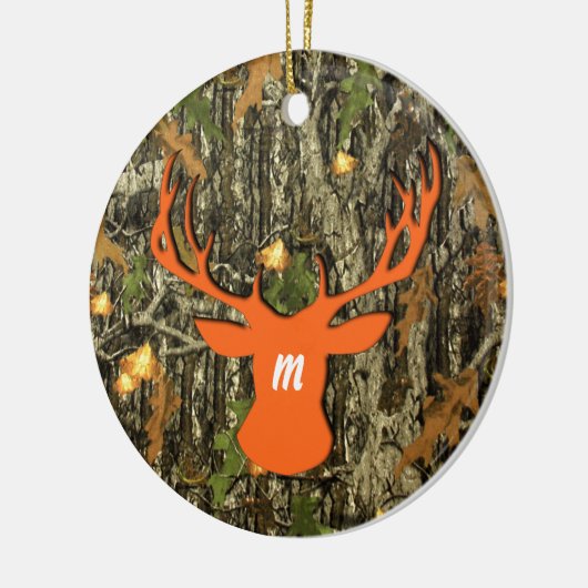 Camouflage-Jagd-Rotwild-Monogramm-Verzierung Keramik Ornament (Links)