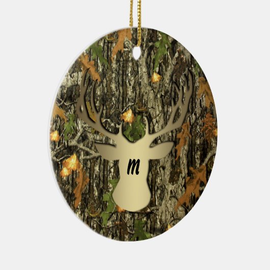 Camouflage-Jagd-Rotwild-Monogramm-Verzierung Keramikornament (Rechts)