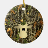 Camouflage-Jagd-Rotwild-Monogramm-Verzierung Keramikornament (Vorne)
