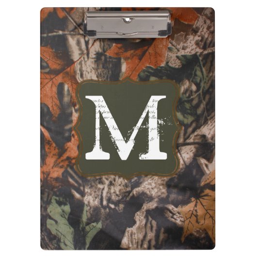 Camouflage Jäger Monogram Erstklammer Klemmbrett (Vorderseite)