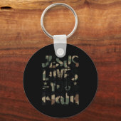 Camouflage Jesus Lieben Sie Bruh Camouflage Christ Schlüsselanhänger (Vorderseite)