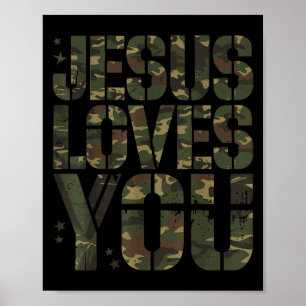 Camouflage Jesus Lieben Sie Teen Girl Funny Christ Poster