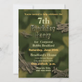 Camouflage Jungen Einladung Geburtstag, Name/Alter (Rückseite)