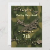 Camouflage Jungen Einladung Geburtstag, Name/Alter (Vorderseite)