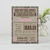 Camouflage Junggeselinnen-Abschied Einladung Rosa (Stehend Vorderseite)