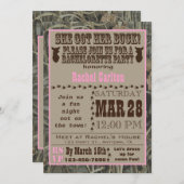 Camouflage Junggeselinnen-Abschied Einladung Rosa (Vorne/Hinten)