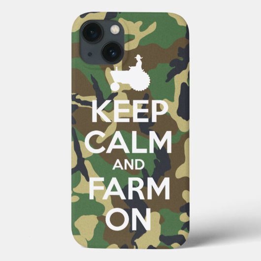 Camouflage Keep Calm and Farm On Case-Mate iPhone Hülle (Rückseite)