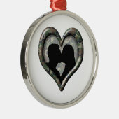 Camouflage Kissing Couple Heart Silbernes Ornament (Rechts)