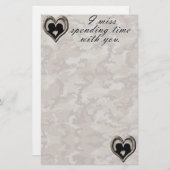 Camouflage Kissing Couple Vermisst Sie Briefpapier (Vorne/Hinten)