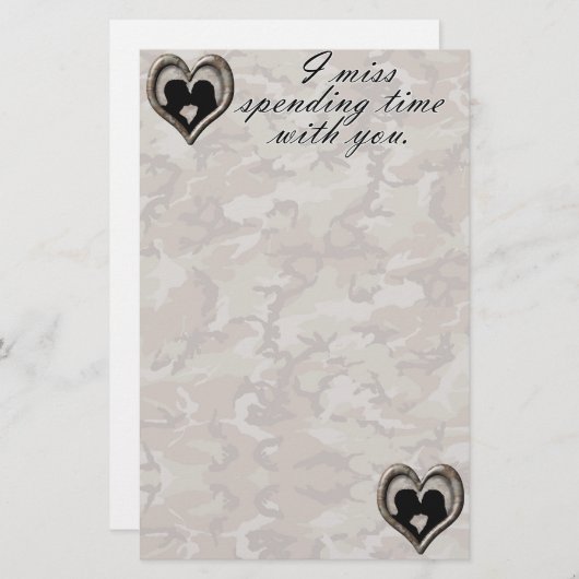 Camouflage Kissing Couple Vermisst Sie Briefpapier (Vorne/Hinten)
