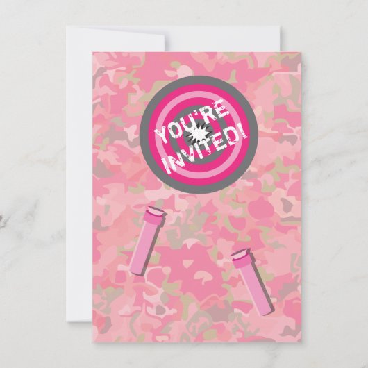 Camouflage-Krieg Geburtstagsparty Einladungen (Rückseite)