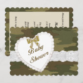 Camouflage Lace Heart Baby Dusche Einladung (Vorne/Hinten)