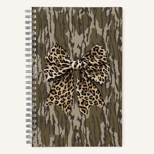 Camouflage Leopard Bow Ribbon Jagd Frauen Notizblock (Vorderseite)