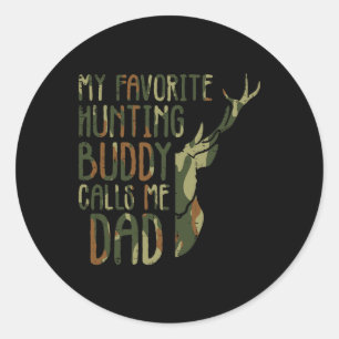Camouflage Liebster Jagdbuddy nennt mich Vater Hir Runder Aufkleber