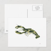 Camouflage Lobster-Silhouette Postkarte (Vorne/Hinten)